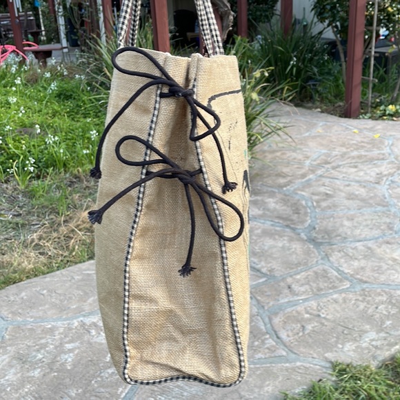 🌺 Mona B; CUTE Boutique Burlap “Flowers since 1952” Parisian Large Market Bag! - Picture 6 of 15